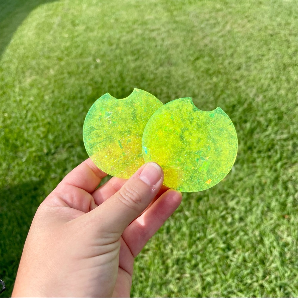 Handmade Resin Car Coasters!